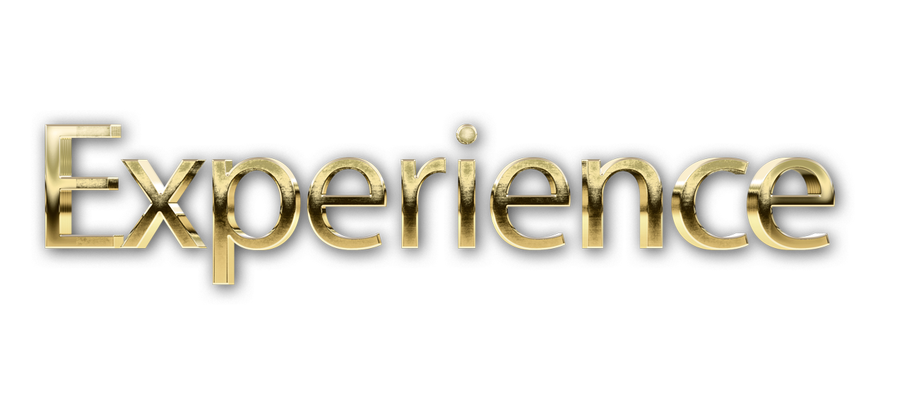 3D WORD EXPERIENCE gold text effects art typography PNG images free